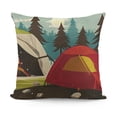 thumbnail image 1 of YINGXI  Throw Pillow Cover Squirrel Cartoon of Retro Happy Camper Camping Adventure Bear Decorative Pillow Case Square Pillowcase 22x22in, 1 of 5