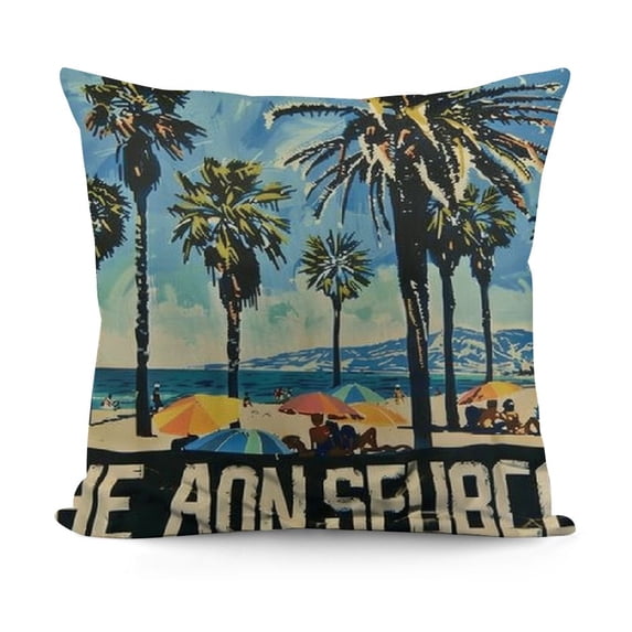 YINGXI Throw Pillow Cover,Summer Pillow Covers, Flannel Pillow Covers, Paradise board Holiday Cushion Case for Sofa Couch 22x22in