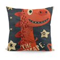 thumbnail image 1 of YINGXI  Throw Pillow Covers Badge Cute Dinosaur Head Drawing Typo Baby Decor Linen Pillow Cases Home Decorative Square Pillowcases 22x22in, 1 of 5