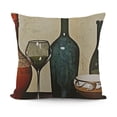 thumbnail image 1 of YINGXI Throw Pillow Covers Bottle Series Cushion Case Grape Cup Group Square Pillowcase Home Decorative 18x18in, 1 of 5