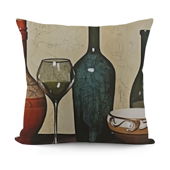 YINGXI Throw Pillow Covers Bottle Series Cushion Case Grape Cup Group Square Pillowcase Home Decorative 20x20in