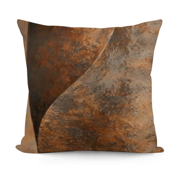 YINGXI Throw Pillow Covers Case Brown Copper Old Rusty Metal High Resolution Orange Rustic Decorative Pillowcase Cushion Cover for Sofa Bedroom Car 12x12in