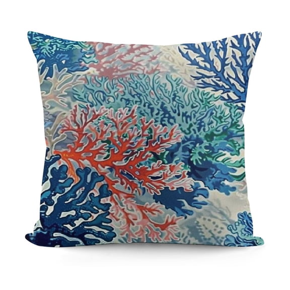 YINGXI Throw Pillow Covers Coral Branch Ocean Themed Pillowcase Decorative Cushion Cover for Couch Bed Sofa Decoration 22x22in