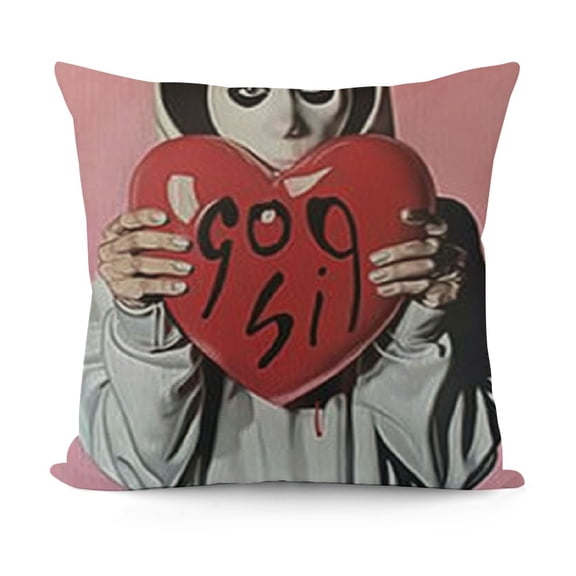 YINGXI Throw Pillow Covers Decorative Square Horror Movies Pink Ghost Face Cushion Cover Cushion Case Pillowcase Decoration for Home Sofa Bedroom Chair 22x22in