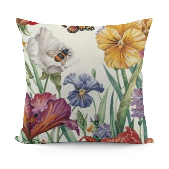 YINGXI Throw Pillow Covers Flower Decorative Throw Pillow Cases Soft Velvet Outdoor Cushion Covers for Sofa Garden Couch Home Decor 12x12in