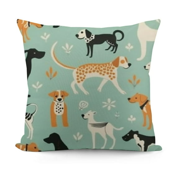 YINGXI Throw Pillow Covers Home Decor Cute Dog Blue Animal Pillow Cases Decorative 24x24in