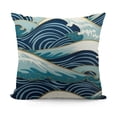 thumbnail image 1 of YINGXI Throw Pillow Covers Home Decor Ocean Japanese Sea Surf Blue Pillow Cases Decorative 12x12in, 1 of 5