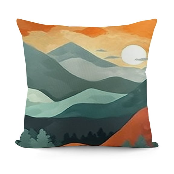 YINGXI Throw Pillow Covers Mid Century Pillow Cases Vintage Moon Sun Mountain Decorative Cushion Cases for Sofa Couch Living Room 12x12in