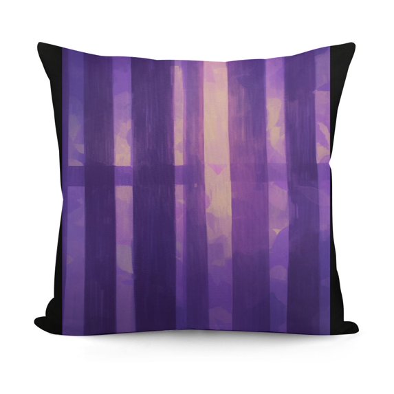 YINGXI Throw Pillow Covers Purple Striped Design Abstract Glass Texture and Dark Stripe Decorative Polyester Pillow Cases Square Pillocases for Bed Sofa 18x18in