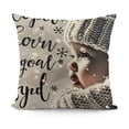 thumbnail image 1 of YINGXI Throw Pillow Covers Quotes and Christmas Snowflake Throw Pillow Case Cushion Cover Home Sofa Bed Couch Decorative 24x24in, 1 of 5