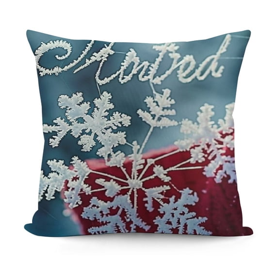 YINGXI Throw Pillow Covers Snowflake and Star with Baby It's Cold Outside White Letters,Square Decorative,Cushion Pillows Cover for Couch and Bed for Men/Women 24x24in