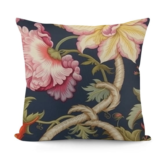 YINGXI Throw Pillow Covers navy Blue Floral Pillow Cases Flower Decorative Cushion Cases for Sofa Living Room 12x12in