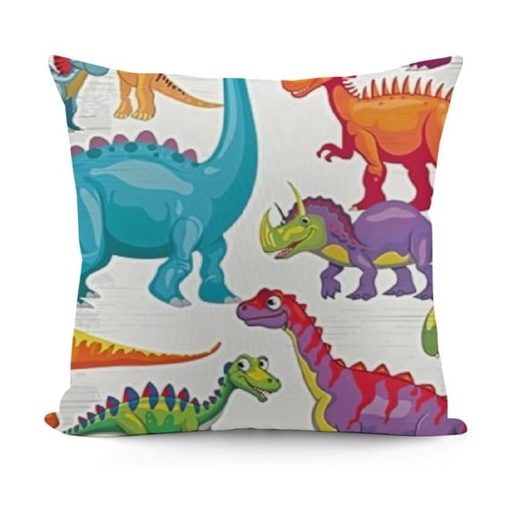 YINGXI Throw Pillow Cushion Cover, Different Themed Wildlife Extinct Animals , Decorative Square Accent Pillow Case, Purple Orange 18x18in