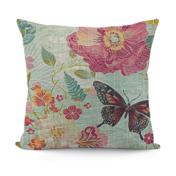 YINGXI Throw Pillow Cushion Cover, Essence Beauty Fragrance , Decorative Square Accent Pillow Case,Turquoise Magenta 18x18in