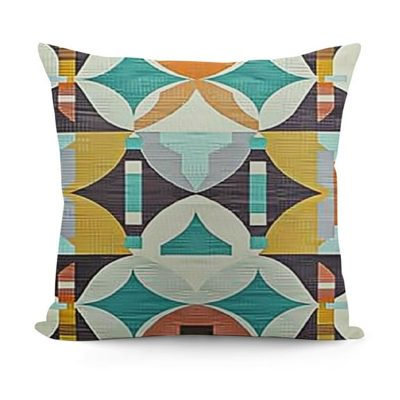 YINGXI  Throw Pillow Cushion Cover, Ethnic Illustration of a Zigzags Design Triangular Iconic Artwork Motifs, Decorative Square Accent Pillow Case, Pale Yellow 20x20in