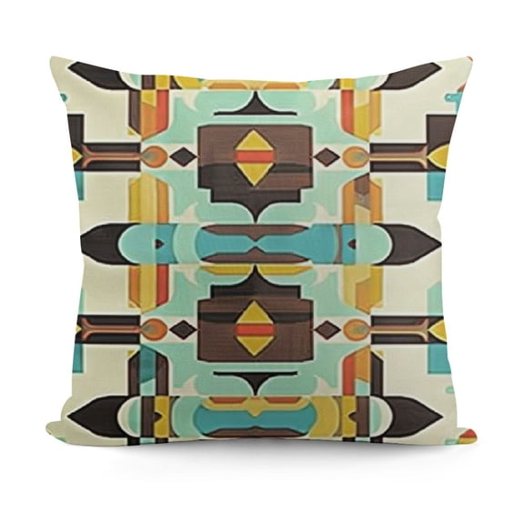 YINGXI  Throw Pillow Cushion Cover, Ethnic Illustration of a Zigzags Design Triangular Iconic Artwork Motifs, Decorative Square Accent Pillow CasePale Yellow 18x18in