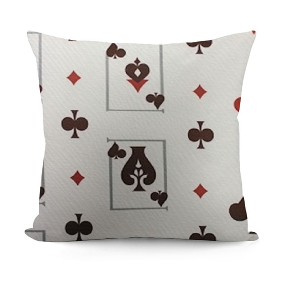 YINGXI Throw Pillow Cushion Cover, Gambling Club Lifestyle Luck Advertise Minimalistic Design Art, Decorative Square Accent Pillow Case, Maroon Ruby 18x18in