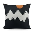 thumbnail image 1 of YINGXI Throw Pillow Cushion Cover, Lettering Hand Drawn Simple Mountains Nature Theme, Decorative Square Accent Pillow Case, Black White 22x22in, 1 of 5