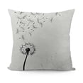 thumbnail image 1 of YINGXI Throw Pillow Cushion Cover, Monochrome s Blowing in The Wind Fluffy Flower Romance Theme, Zippered Double-Side Digital Print Decor, White and Black 20x20in, 1 of 5