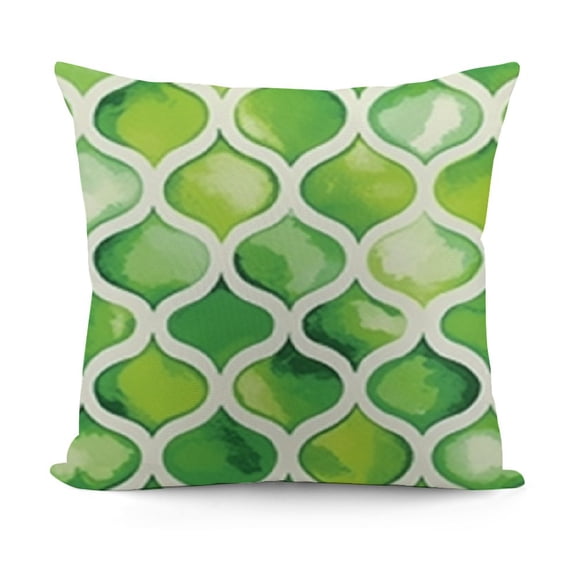 YINGXI Throw Pillow Cushion Cover, Moroccan Trellis Pattern in , Decorative Square Accent Pillow Case,Lime Green 12x12in