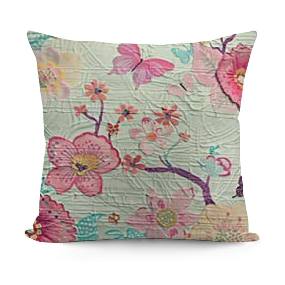 YINGXI Throw Pillow Cushion Cover, Spring Flower Essence Beauty Fragrance Image, Decorative Square Accent Pillow Case,Turquoise Magenta 12x12in