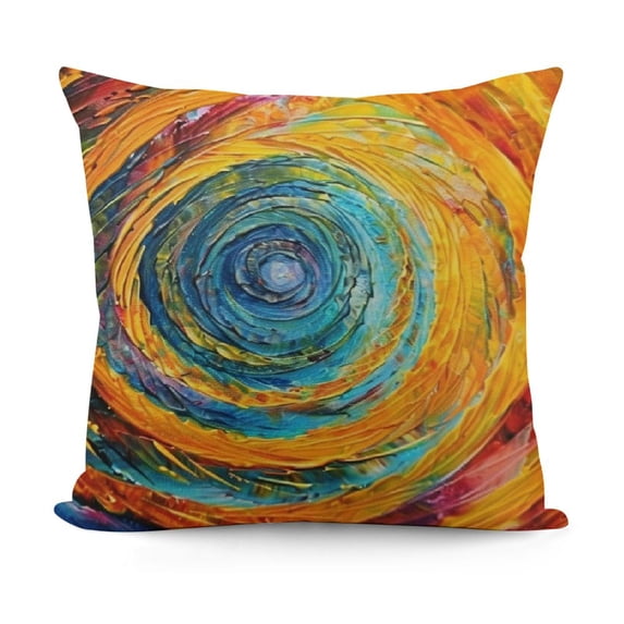 YINGXI Throw Pillow Cushion Cover, Style Rotary Colorful Turning Contrast Design, Decorative Square Accent Pillow Case,Orange Blue 20x20in