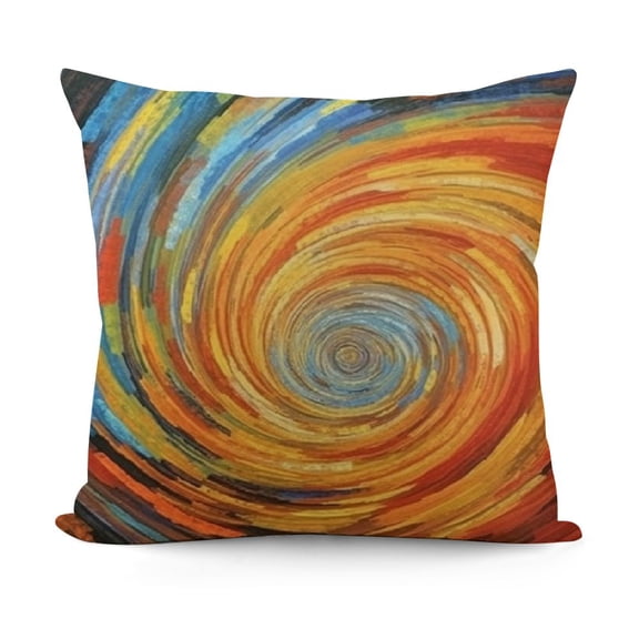 YINGXI Throw Pillow Cushion Cover, Style Rotary Colorful Unusual Turning Design, Decorative Square Accent Pillow Case, Orange Blue 12x12in
