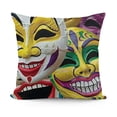 thumbnail image 1 of YINGXI Throw Pillow Cushion Cover, Traditiona of Tragedy and Comedy Festival Celebration Theme, Decorative Square Accent Pillow Case, Green White 18x18in, 1 of 5