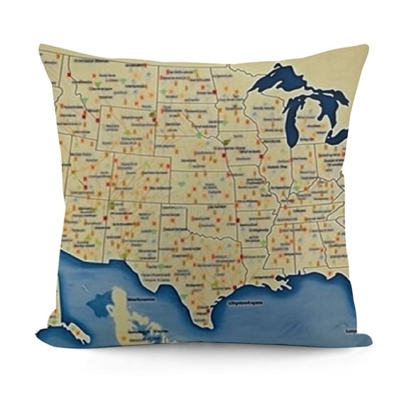 YINGXI Throw Pillow Cushion Cover, Travel Destinations Road Route, Decorative Square Accent Pillow Case,Yellow Red 18x18in