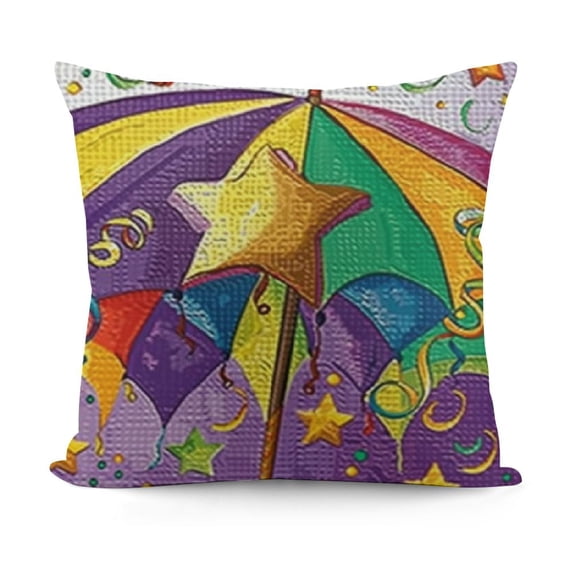 YINGXI Throw Pillow Cushion Cover, Umbrella Stars Fun Party, Decorative Square Accent Pillow Case, Yellow Green 22x22in