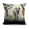thumbnail image 1 of YINGXI Throw Pillow Cushion Cover, of Wild Savannahs Animals Exotic , Decorative Square Accent Pillow Case,Beige 22x22in, 1 of 5
