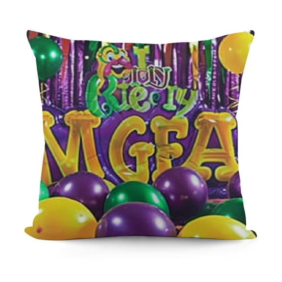 YINGXI Throw Pillow , with , Decorative Square Accent Pillow Case,Purple Green Yellow 24x24in