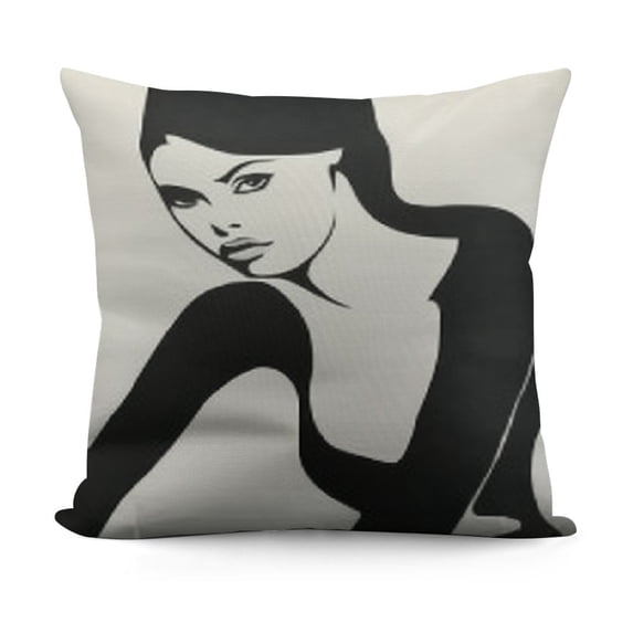 YINGXI TopXma , Art Women Girl Body Line Art Leaf Throw Flannel Pillow Cases for Bedroom and Office Decorations 12x12in