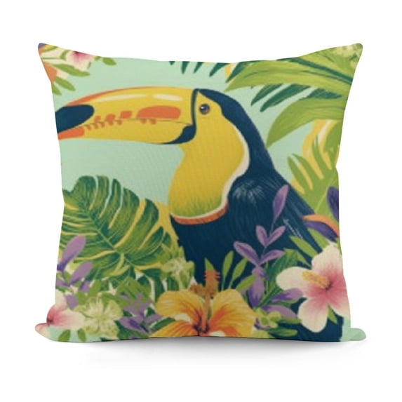 YINGXI Tropical Birds Throw Pillow Covers Decorative Pillow Cases Polyester Linen Cushion Covers for Sofa Couch Car Bedroom Home Decor 20x20in