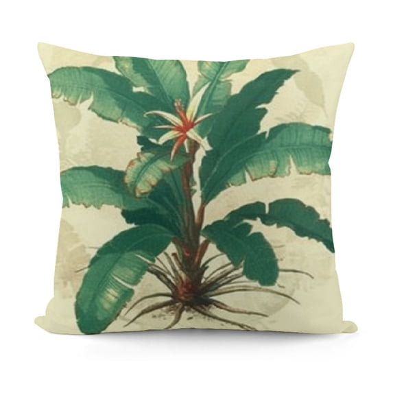 YINGXI Tropical Palm Tree Throw Pillow Covers Vintage Green Leaf Decorative Pillow Cases Polyester Linen Cushion Covers for Sofa Couch Indoors&Outdoors Decor 20x20in
