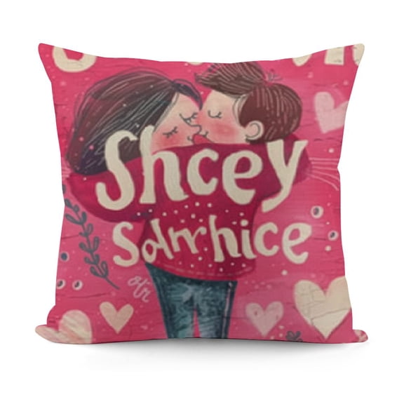 YINGXI Valentines Day Decorative Throw Pillow Covers, All You Need is , February 14 Wedding Couch Cushion Case 12x12in