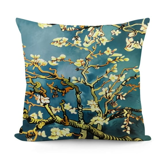 YINGXI Van Gogh Vincent Blossoming Almond Tree Throw Pillow Cover Case for Couch Sofa Bed Home Decor 24x24in