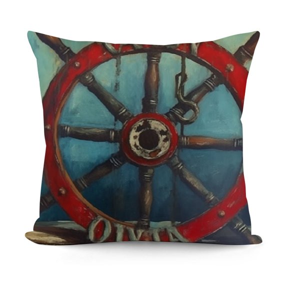 YINGXI  Vintage Compass Pattern Throw Pillow Covers Ocean Blue Series Nautical Decorative Pillow Cases Coastal Beach Theme Outdoor Decor 20x20in