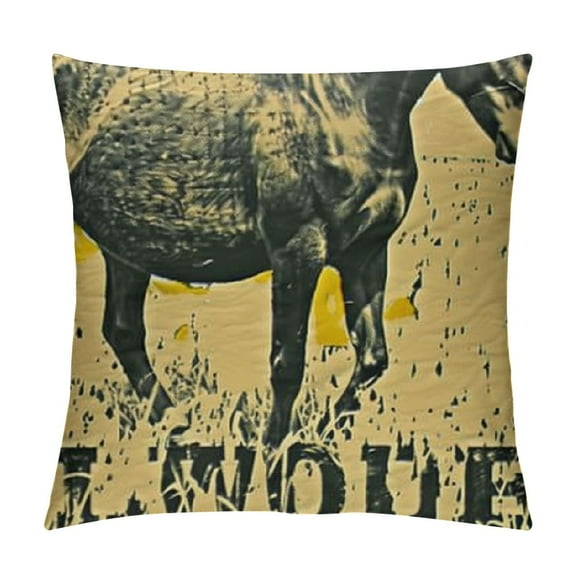YINGXI  Vintage Cow Feed Sack Pillow,Home Decorative Throw Pillow Cover Cotton Linen Cushion for Couch/Sofa/Bedroom/Livingroom/Kitchen/Car Pillow case 12x12in