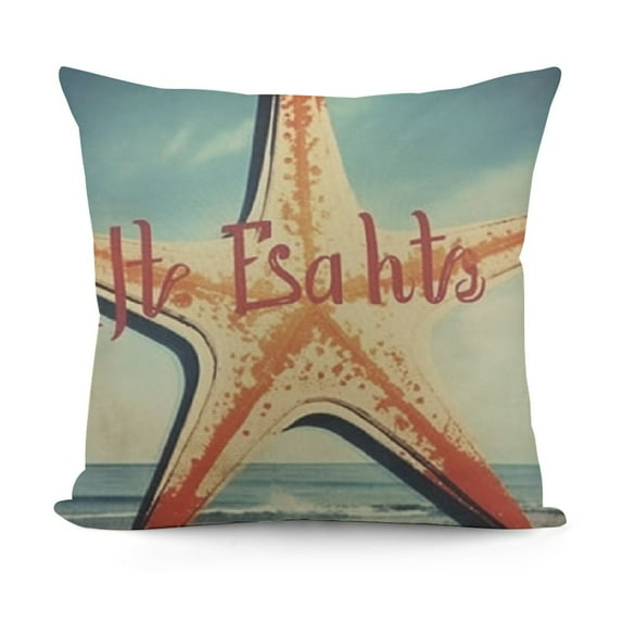 YINGXI Vintage Ocean Starfish Farmhouse Pillow Case with in Need of Vitamin Sea Words Quote Pillow Cover Marine Life Throw Pillow Cushion Cover for Sofa(Vitamin Sea) 20x20in