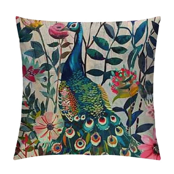 YINGXI Watercolor Birds Elkn Decorative Throw Pillowcase Cushion Cover () 12x12in