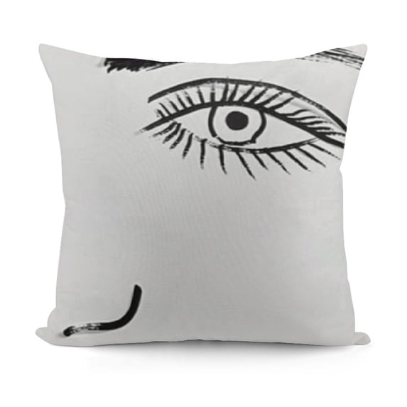 YINGXI Wink White Throw Pillow Case Abstract Art Pattern Cushion Cover Super Soft Modern Pillow Covers Sofa Bedroom Chair Home Decoration Pillowcase Pillowslip (Wink Face) 22x22in