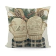 thumbnail image 1 of YINGXI Winter Throw Pillow Covers Gloves Winter Holiday Decorative Pillows for Sofa Couch Home Decor 18x18in, 1 of 5