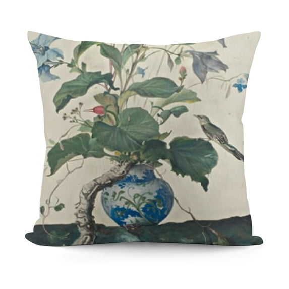 YINGXI and Throw Pillow Covers Ju Lian Nature Painting Square Decorative Cushion Covers for Sofa 12x12in