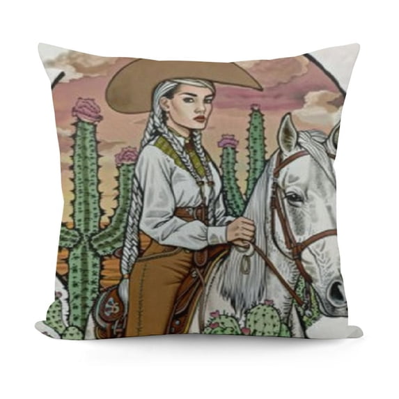 YINGXI s and Horse Country Throw Pillow Cover, Cushion Cover for Sofa Bed Home Decor ,Housewarming Gifts,Girls Her Lovers Gift, Gifts for Girls 22x22in
