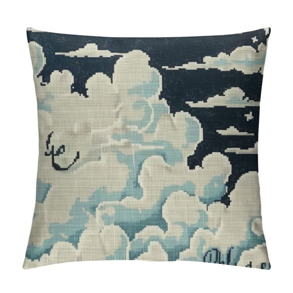 YINGXI to The Star Moon Earth Cloud White Background 18x18in