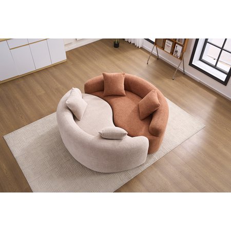 YINGYING 66.9" Curved Sectional Sofa, Dual-Depth Curved Cloud Couch No Assembly, Compact for Small Spaces