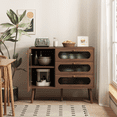 thumbnail image 1 of YINGYING  Modern Sideboard Buffet Cabinet, 39.37 Coffee Bar Cabinet with 3 Drawers & Door, Wooden Accent Cabinet with Shelves, Kitchen Storage Cabinet for Living Room, Entryway, 1 of 12