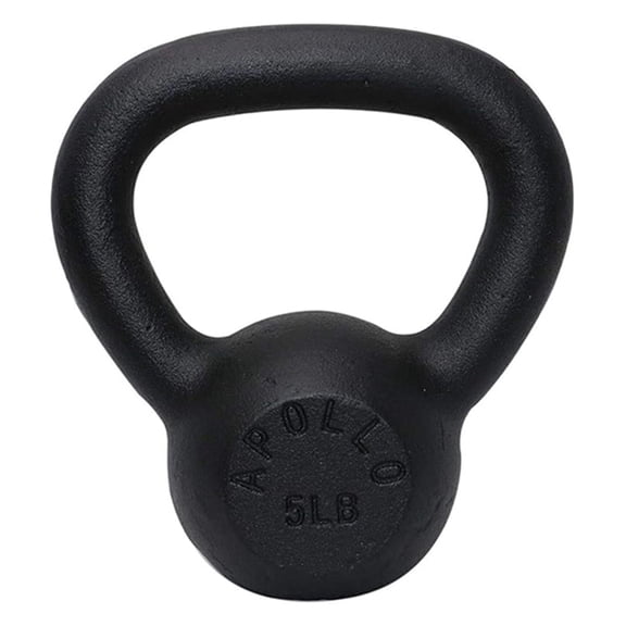 YINGYUE 5 LBS Solid Cast Iron Kettlebell, Matte Powder Coated Flat Base Workout Weight for Strength Training