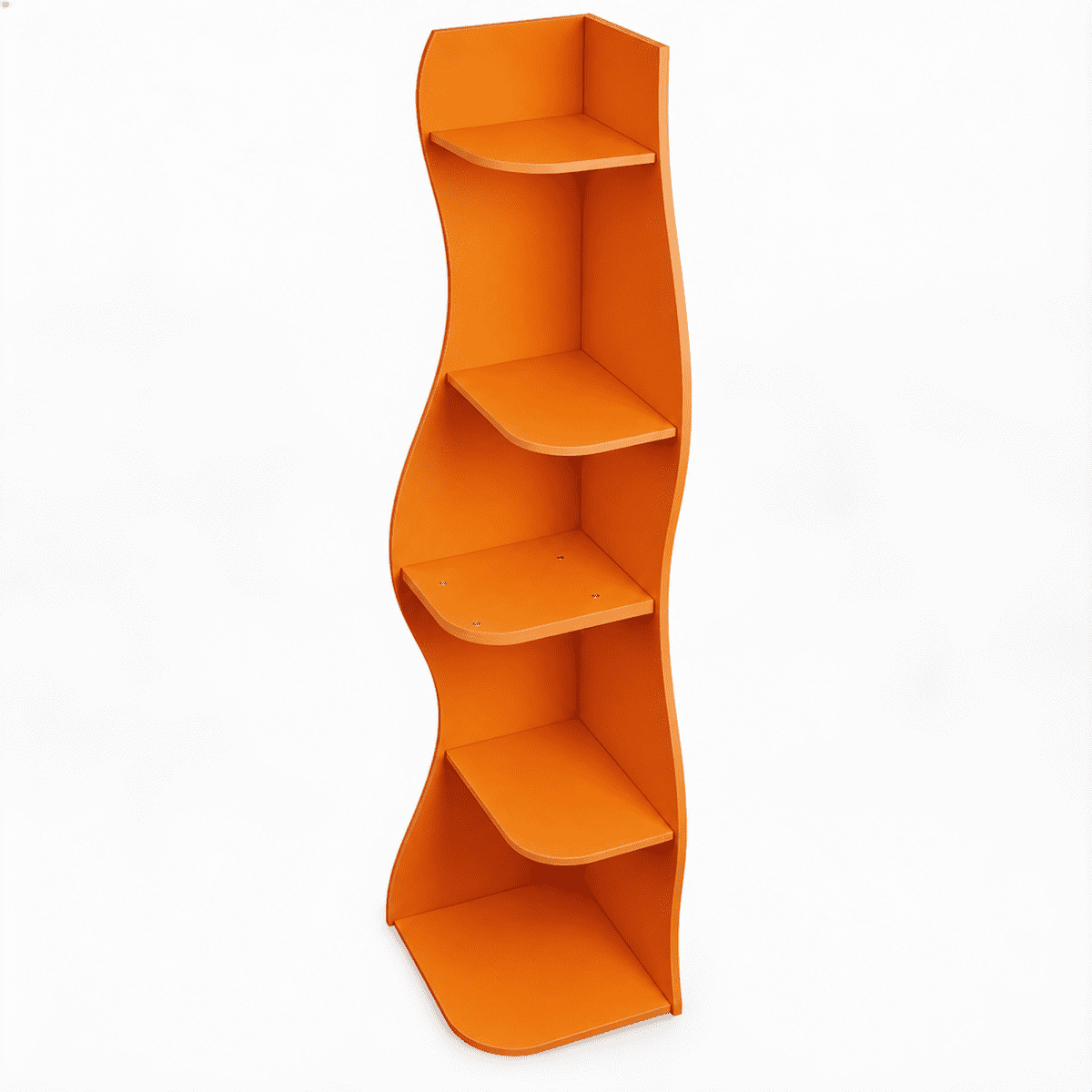 Rounded Show Rack YINGYUE 5-Tier Wavy Corner Shelf, Modern Tall Corner Bookshelf, Space ...